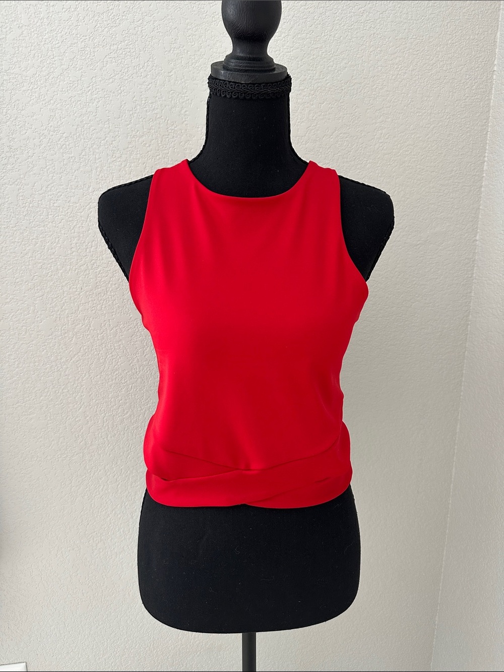 Express Red Sleeveless Twist-Hem Tank